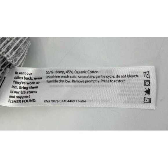 Eileen Fisher Striped Hemp & Organic Cotton Blend Tapered Leg Pull On Pants Sz L - Picture 6 of 9